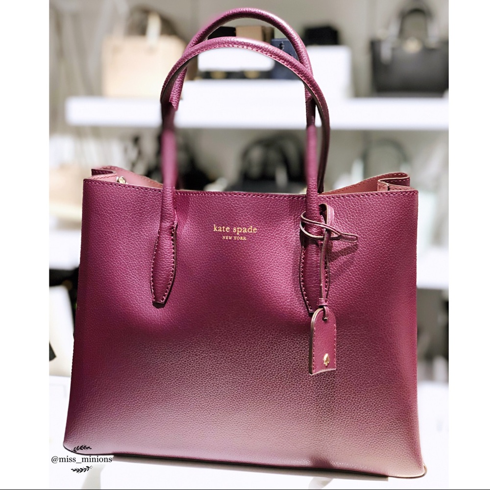 Kate Spade Eva Medium Satchel Deep Plum - Picture 5 of 5